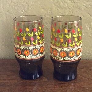 Vintage 70s style Drink Glasses